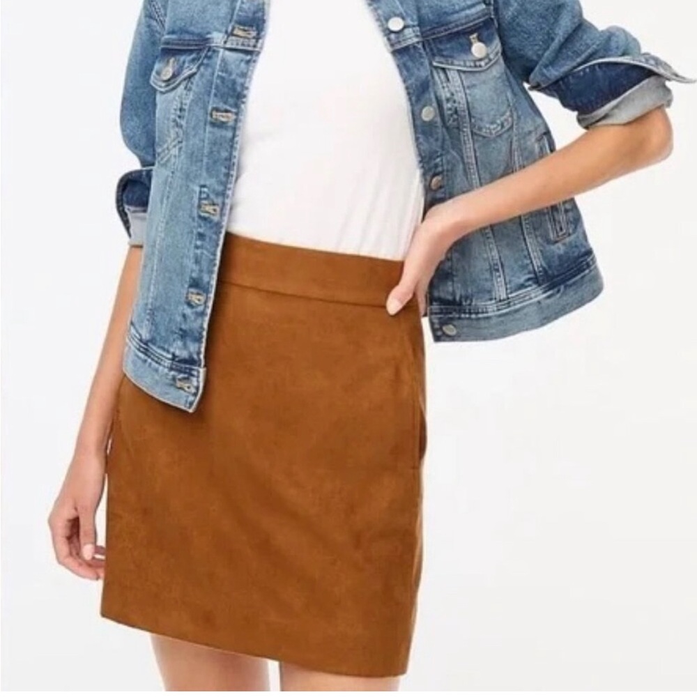 New with‎ Tags: J.Crew Faux-suede Mini Skirt in Walnut, Size 6